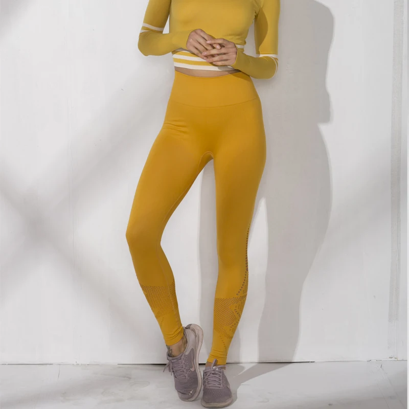 Женские спортивные Леггинсы с высокой талией розовые бесшовные леггинсы для