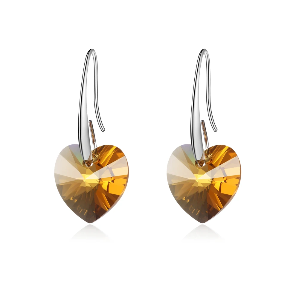 Серьги в виде сердца для женщин классические серьги с натуральными кристаллами