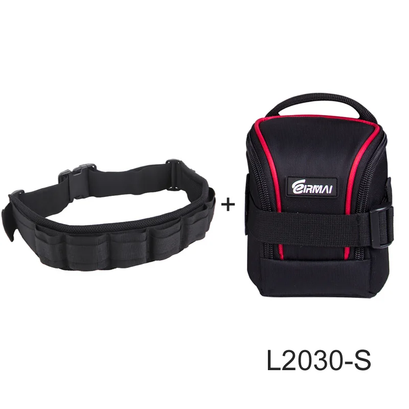 Strap w L2030S Pouch Фото регулируемый ремень DSLR мягкий камера поясной ремень держатель ж/нейлон функциональный Мягкий объектив сумка чехол для Canon Nikon - Цвет: Strap w L2030S Pouch