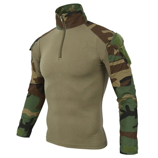 Jungle Camo S-5XL, большие размеры, тактическая рубашка, Униформа, уличная камуфляжная боевая одежда, походные тренировочные Топы в стиле милитари, рубашка с длинным рукавом в армейском стиле - Цвет: Jungle Camo