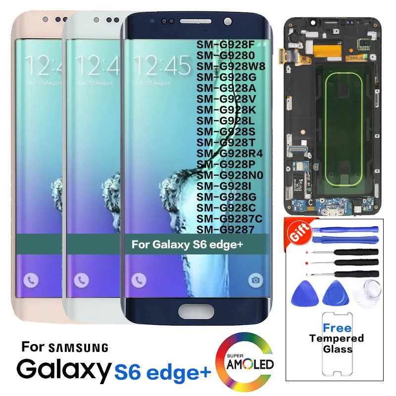ЖК дисплей для Samsung Galaxy S6 Edge Plus G928 G928F сенсорный экран в сборе SAMSUNG с рамкой|Экраны