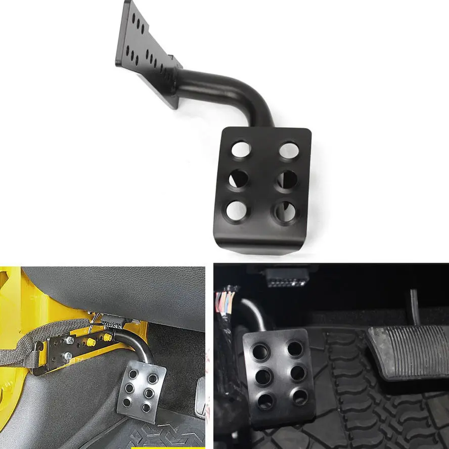 

BBQ@FUKA Black Metal Dead Pedal Left Side Foot Rest Kick Panel Fit for Jeep Wrangler JK 2007-2015