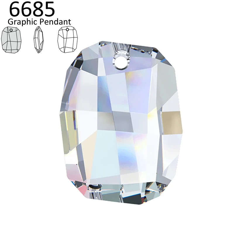 (1 шт.) 100% оригинальный кристалл Swarovski 6685 графическая подвеска Сделано в Австрию