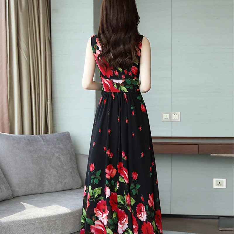 Женское Плиссированное Платье Макси без рукавов длинное платье-жилет с