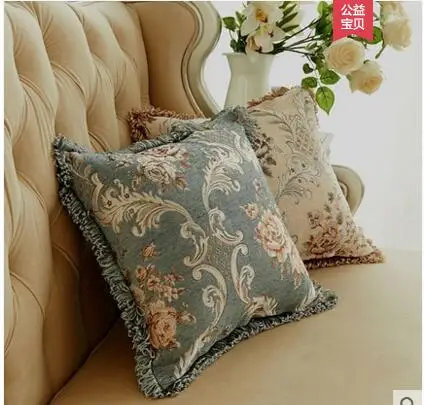 45x45/55x5 квадратная наволочка с кисточками жаккардовая Европейская Подушка с цветами наволочка автомобильный Васит чехол для подушки