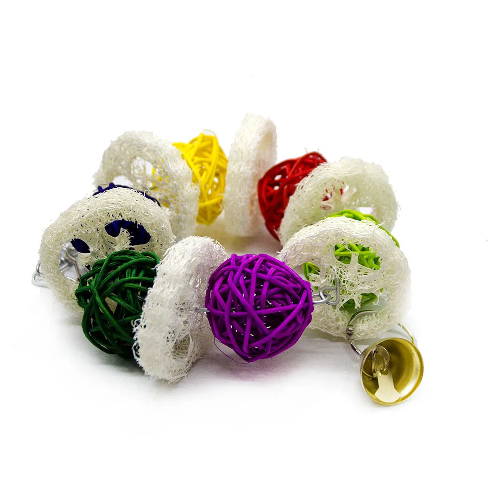 1 шт. натуральный ротанговый шар из люфы игрушка для птиц грызующие товары