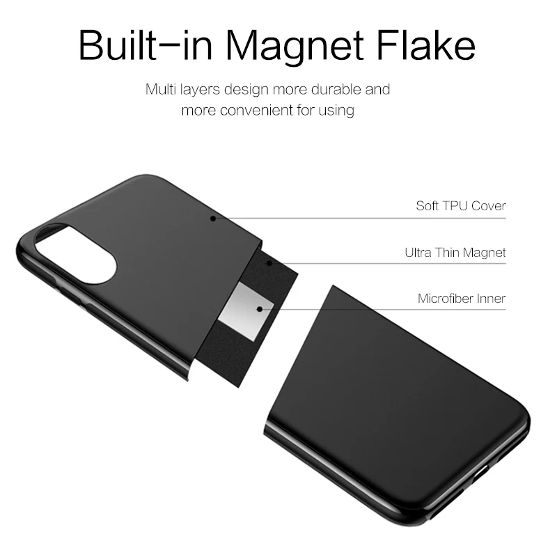 ZRSE магнитный автомобильный чехол для телефона для iPhone 6S 7 8 Plus X невидимая Магнитная пластина мягкий ТПУ противоударный чехол для телефона для iPhone 6 XS XR