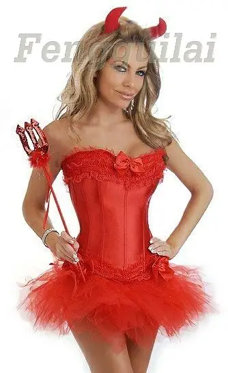 Быстрая доставка женский сексуальный Великолепный корсет Burlesque и юбка