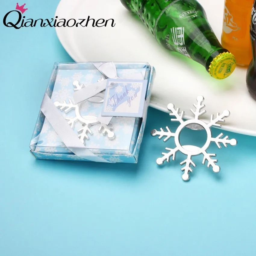 

Qianxiaozhen 100pcs Snowflake Beer Bottle Opener Wedding Favors And Wedding Gifts For Guests Wedding Souvenirs Party Supplies