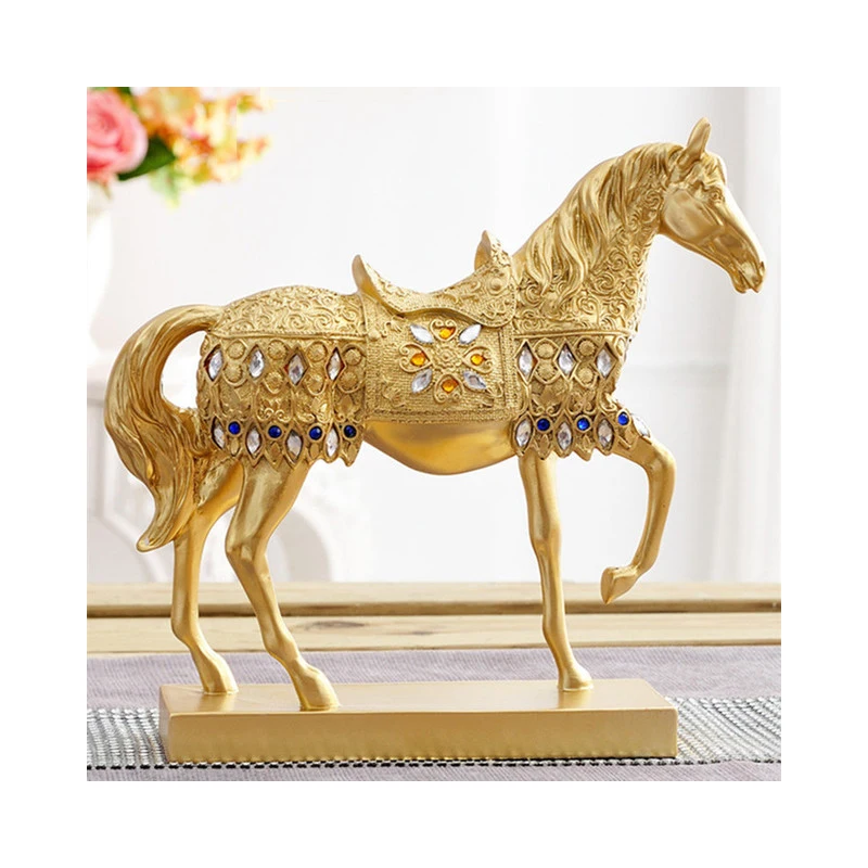 

Скандинавская модная статуя Золотой лошади, статуя с орнаментом из смолы, аксессуары для украшения дома, скульптура из смолы, художественны...