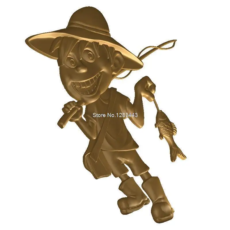 3d модель рыбака STL рельеф для ЧПУ формат stl artcam vectric aspire|stl relief|3d model stlmodel |