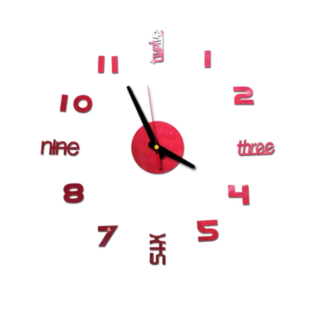 Горячая новинка ограниченное количество 3d акриловые зеркальные настенные часы