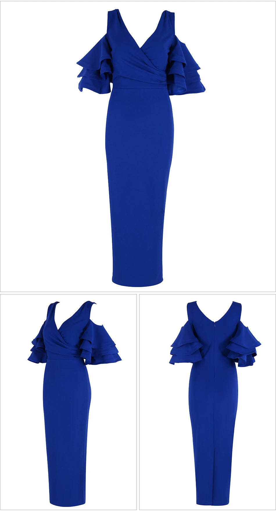 DressBird Women Summer Bodycon Party Dress Vestidos Sexy V Neck Ruffles Sleeve Red Black Celebrity Clubwear Dress Vestidos