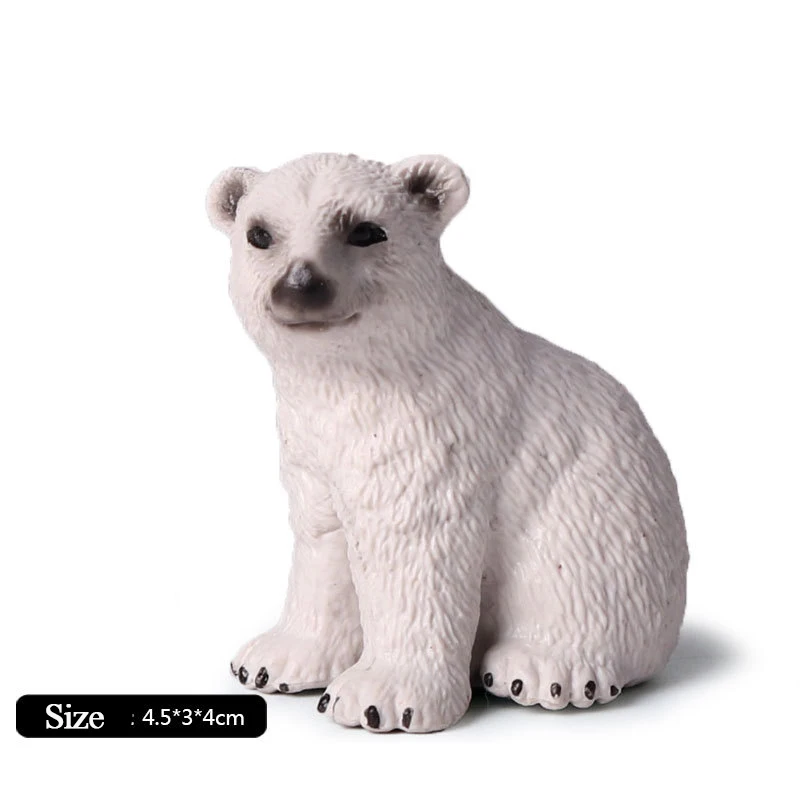 Фигурки и игрушки животные дикой природы детский полярный медведь сидящий ПВХ