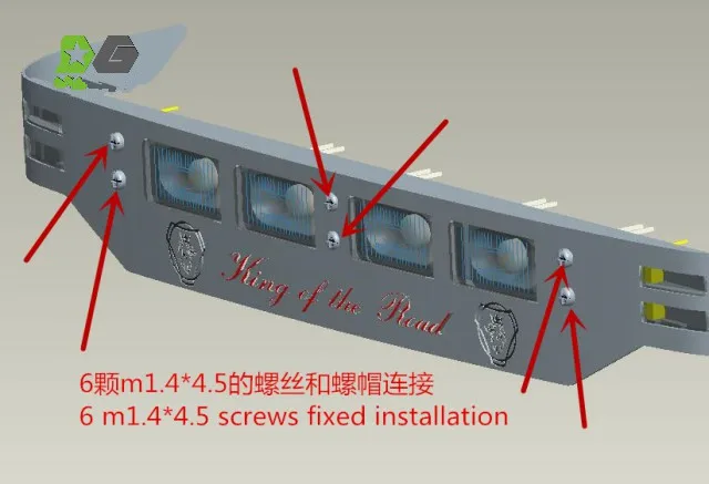 Новинка tamiya 1/14 rc scania Передняя крыша металлическая Светодиодная лампа Солнцезащитная подсветка костюм для scania r620 56323 r730 r470 тягач прицеп грузовик