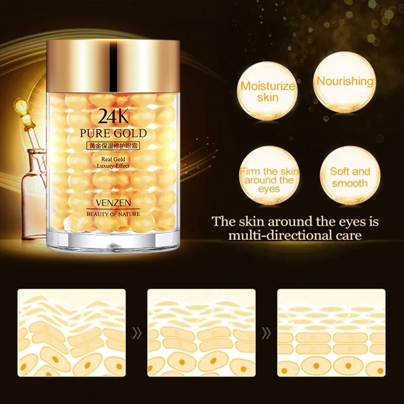 

24k Gold Eye Care Essence Moisturizing Firming Skin Anti-puffiness Dark Circles Eye Cream