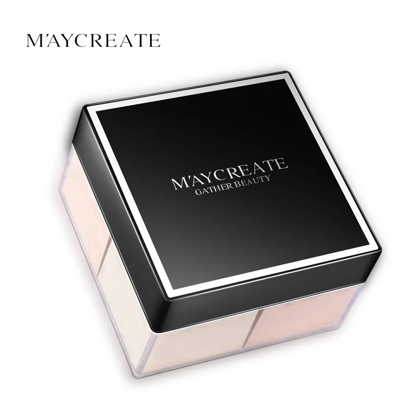 4 цвета рассыпчатая пудра для макияжа (прозрачный порошок Длительное Действие