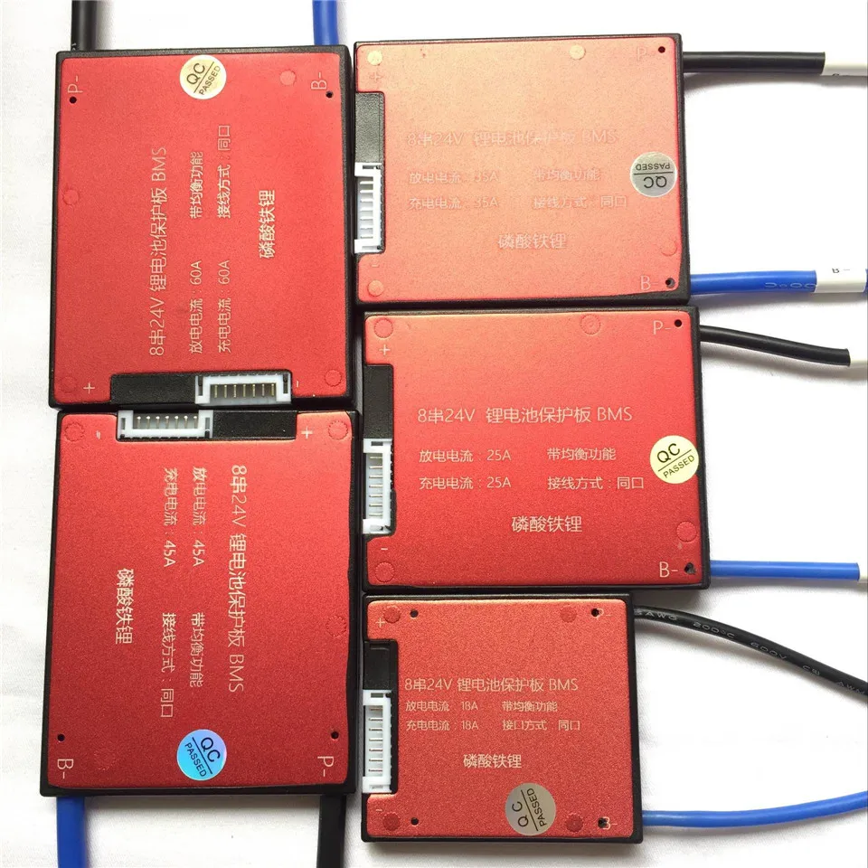 8S 24V LiFePO4 плата защиты батареи 15A 25A 35A 45A 60A функция баланса тока 8 ячеек PCB BMS