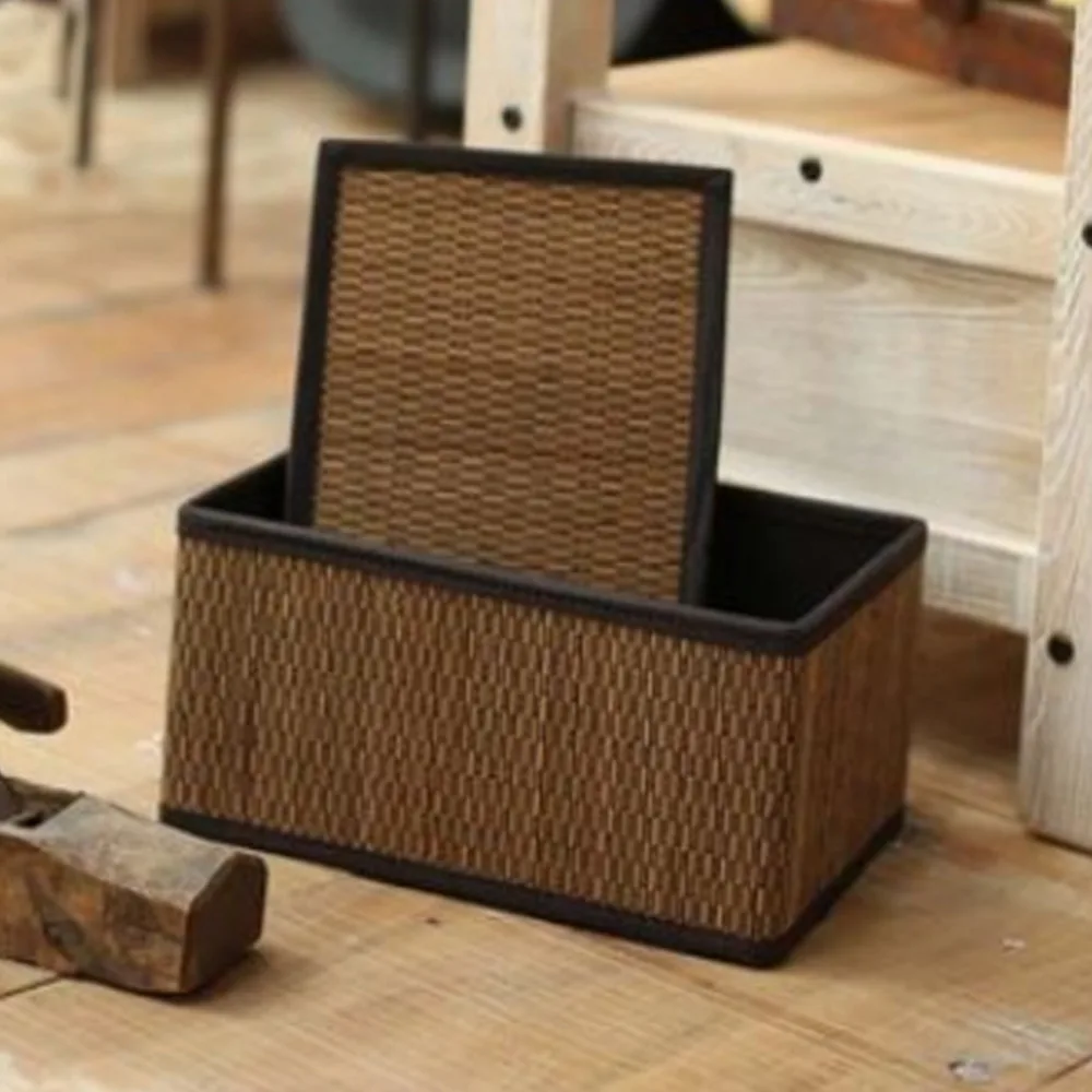 

Bamboo Storage Baskets Bins with Lid Rectangular Clothing Neatening toy storage basket extra large Middle small organizador box