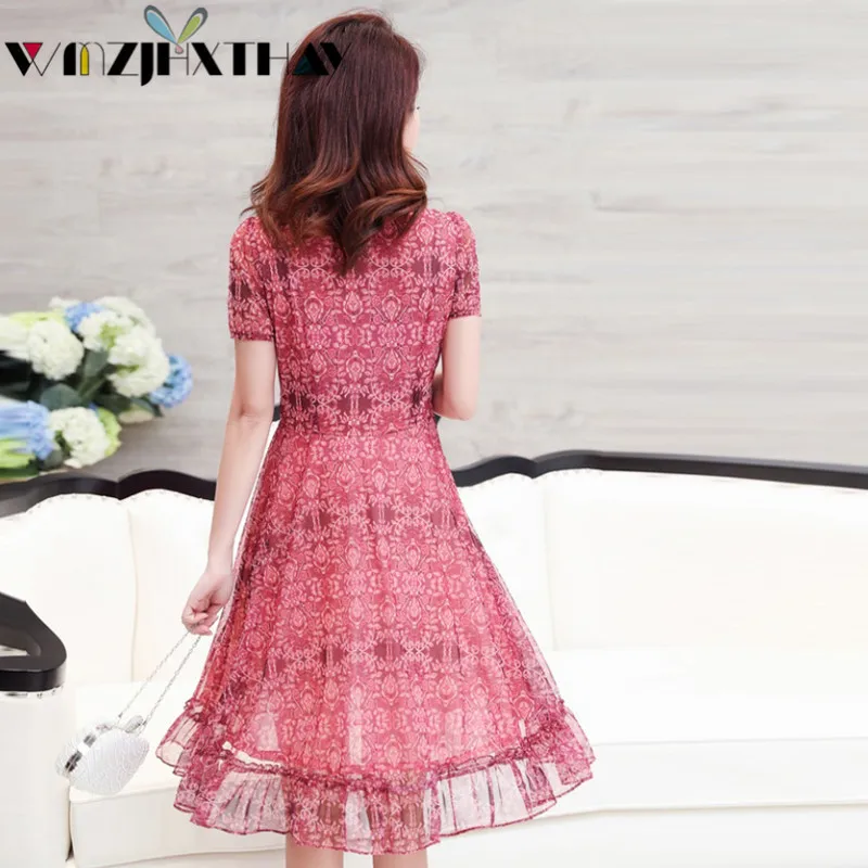 Шифоновые платья 2018 Для женщин Летняя мода элегантность бриллиантами Винтаж