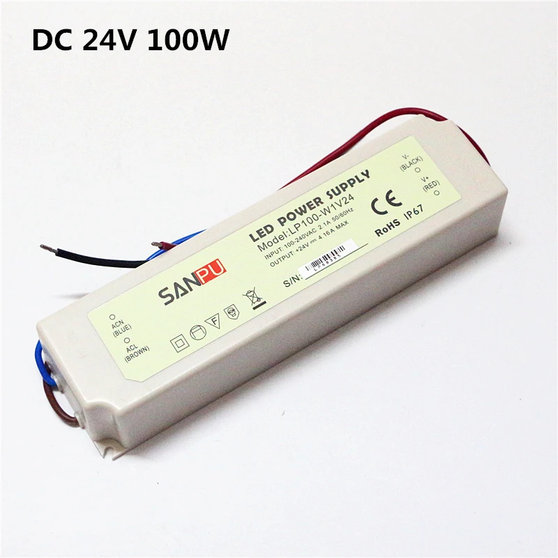 Водонепроницаемый трансформатор для освещения IP67 110 В переменного тока в 12 24