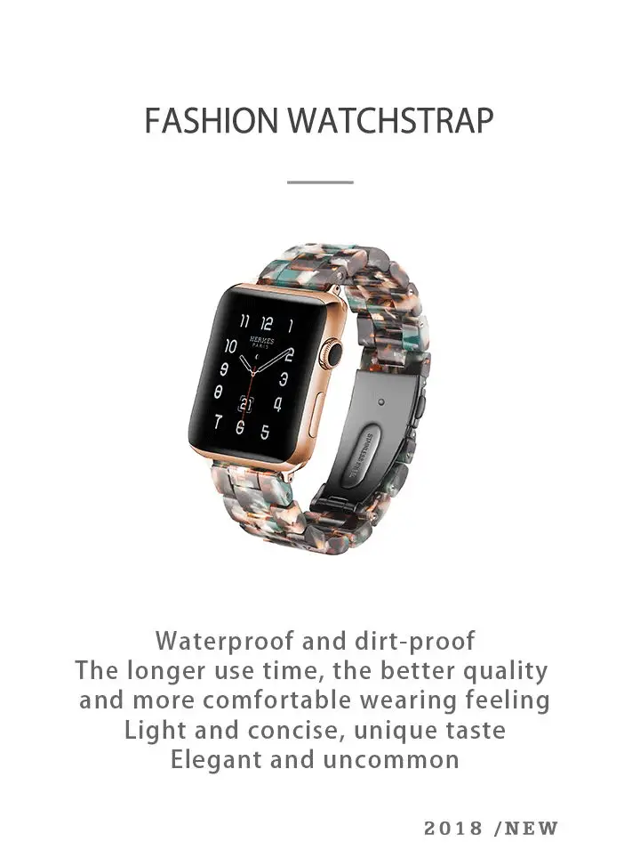 Браслет для наручных часов Apple Watch, версии 3, 2, 1 38 мм 42 мм полосы смолы ремешок для наручных часов Iwatch серии имитация Керамическое яблоко корпус часов