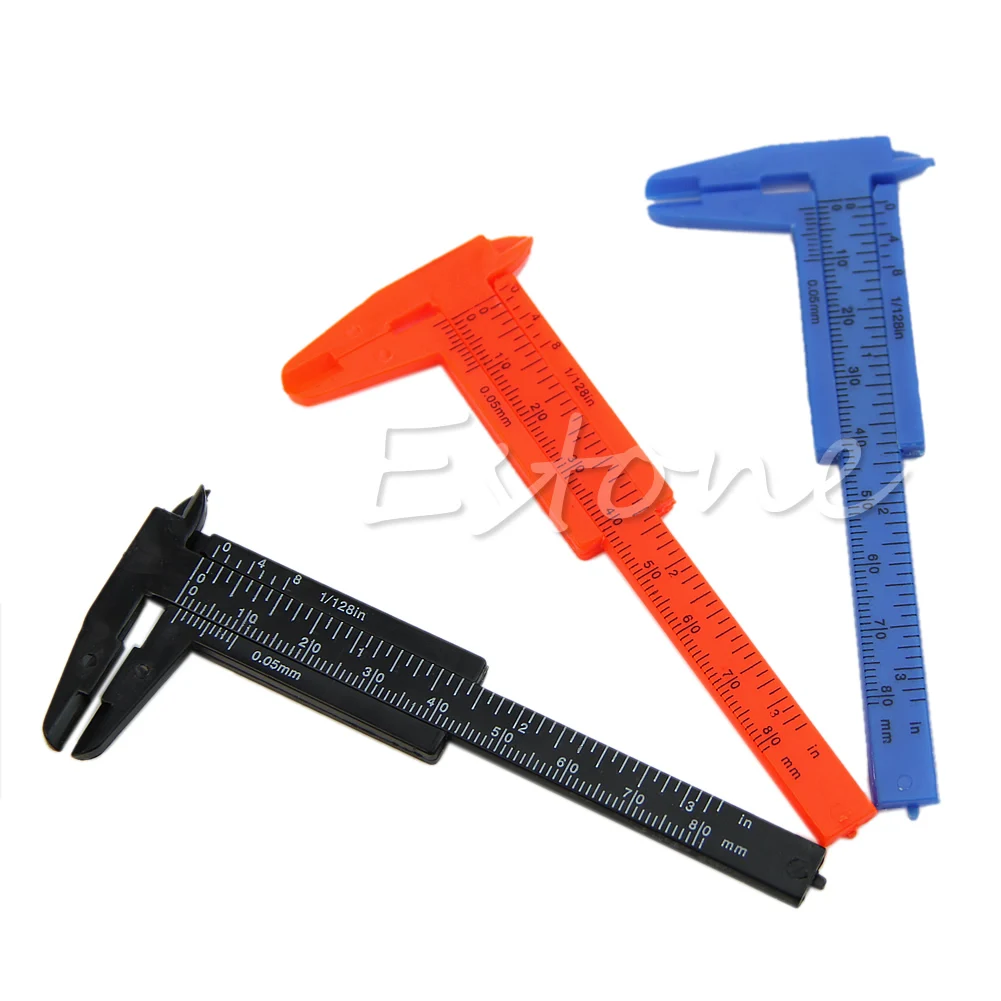 

2021 New New 1Pc Mini Plastic Ruler Sliding 80mm Vernier Caliper Gauge Measure Tools