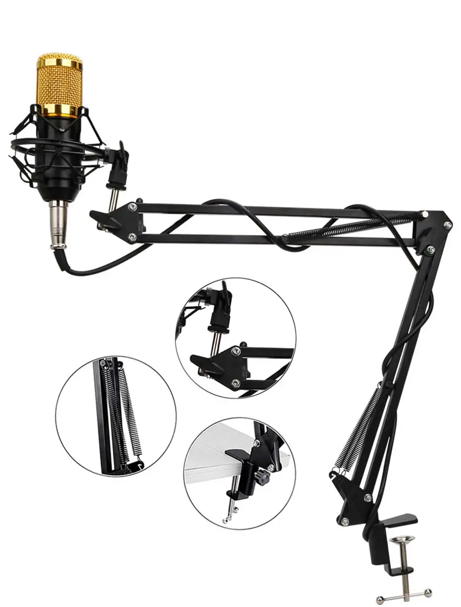 BM 800 конденсаторный микрофон bm800 48V Phantom power Mic звуковая карта с подставкой поп-фильтр Tritop для компьютера ПК видеозапись