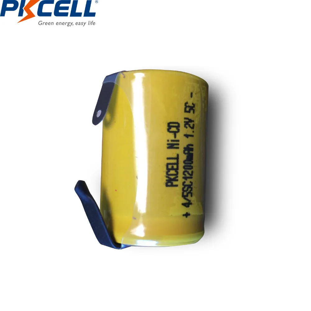 12 шт PKCELL 1200mah Sub C SC 4/5sc 1,2 V nicd перезаряжаемая батарея с плоской верхней частью с вкладками для бритья и радио аварийного освещения