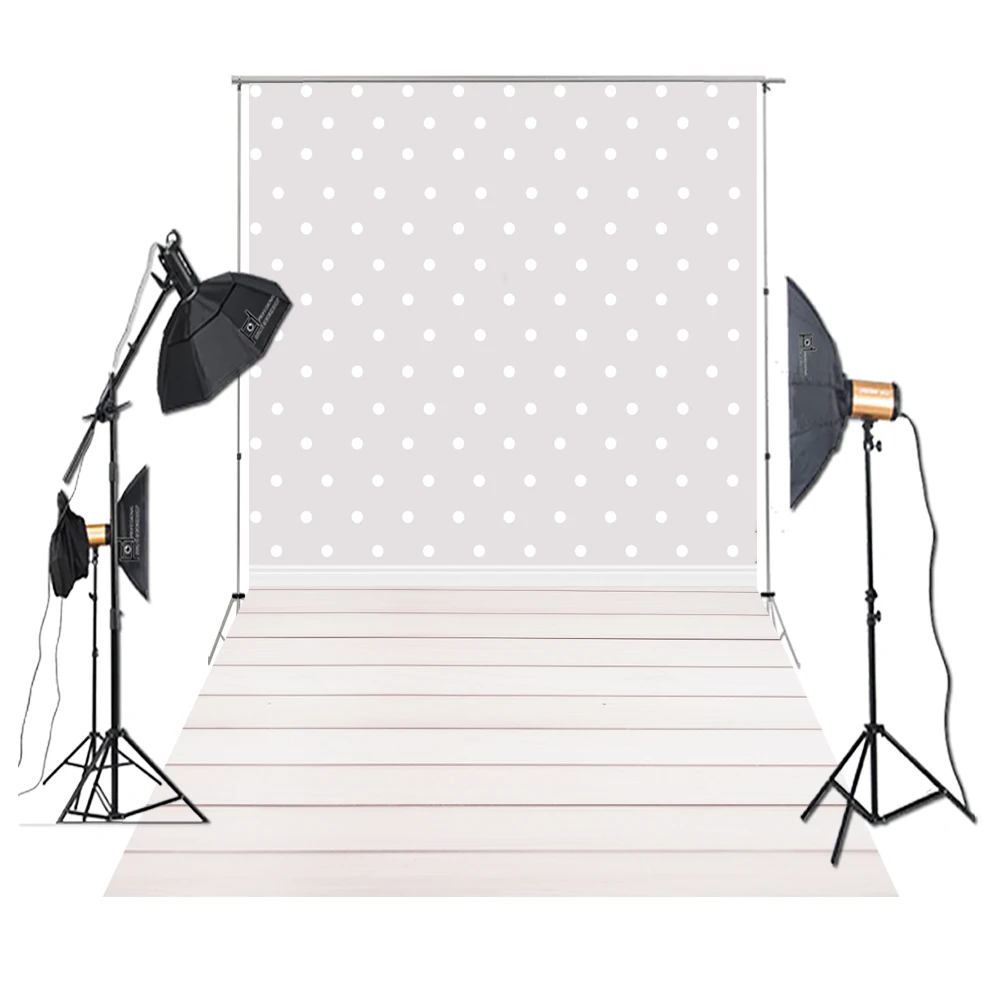 

HUAYI Photography Backdrop Wood Photo Backdrop Photography Studio Pure White Floor Vertical Polka Intersperse XT-7084