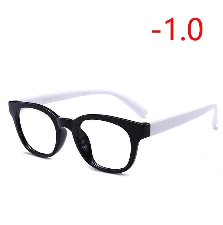 Myopia 100 1,0-1,5-2,0-2,5-3,0-3,5-4,0 круглые очки для близорукости женские мужские Ретро TR90 очки для близорукости полосатая оправа - Цвет оправы: Myopia 100