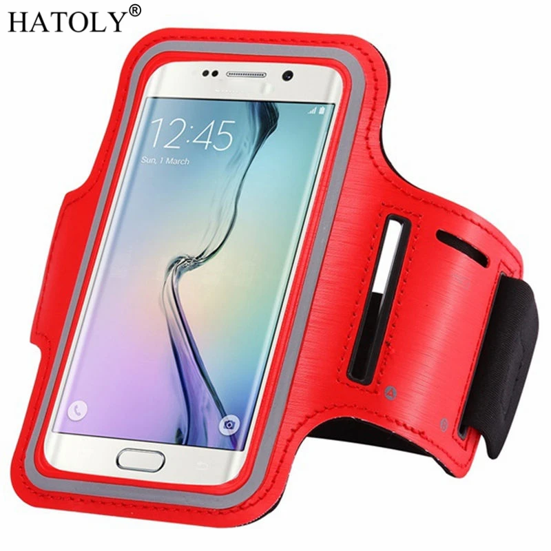 Red HATOLY Спортивная нарукавная спортивная сумка 5,7-6," чехол для телефона для iPhone XR XS Сумка для бега для samsung S8 S8 Plus S9 S9Plus чехол для телефона - Цвет: Red
