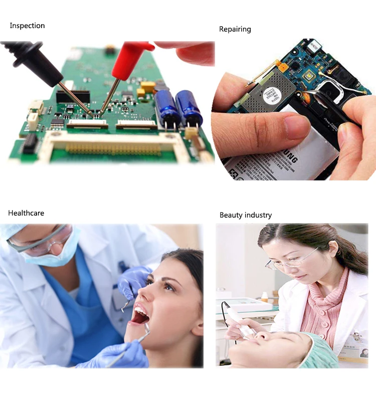 PCB инспекционная Лупа стеклянная лупа с подсветкой Светодиодная лампа