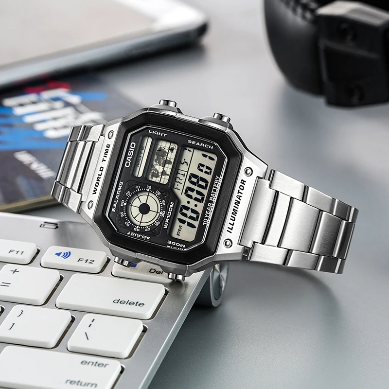 Casio лучший бренд роскошных Мужчин Спортивные AE-1200WHD-1A цифровые Часы