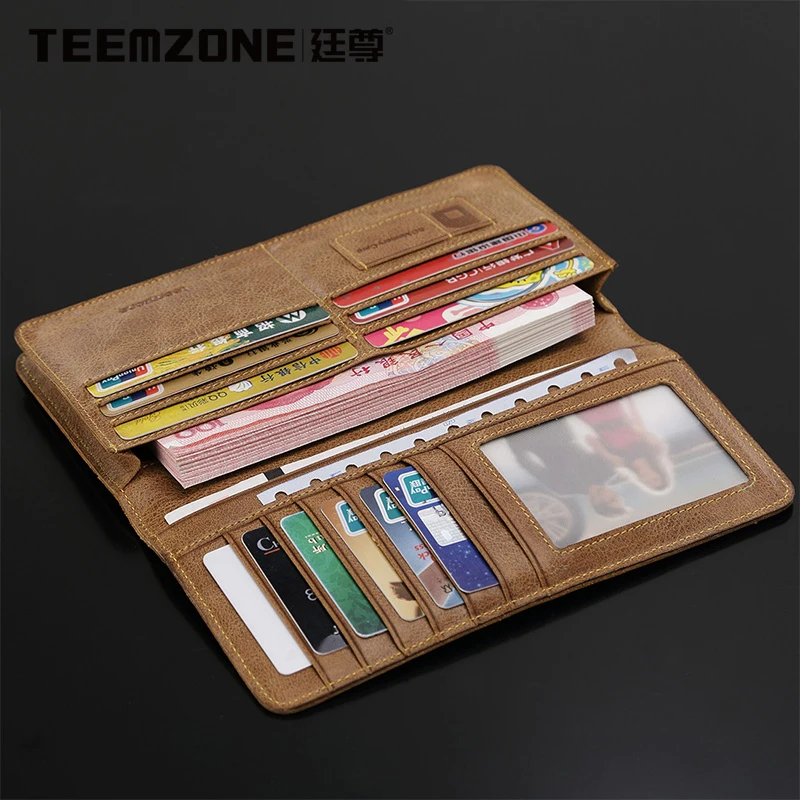 Мужской брендовый кошелек Teemzone мужские кошельки из натуральной кожи мужской