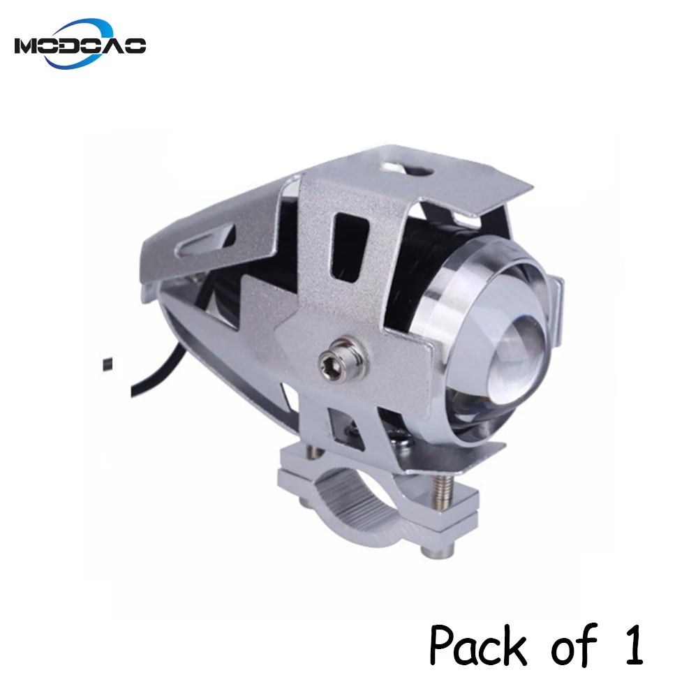 1pcs silver Modoao 1 шт. 2 шт. 125 Вт мотоциклетные светодиодный головной светильник 12V 3000LMW U5 вождения Точечный светильник s фары Moto пятно света головной светильник - Цвет: 1pcs silver