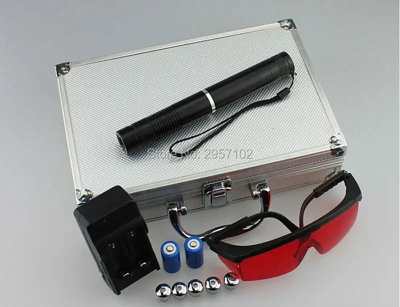 

High Power Military Blue Laser Pointers 100000m 100w 450nm Flashlight Light Burning Match/Dry Wood/Black/Burn Cigarettes Hunting