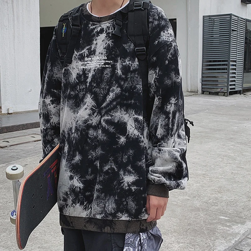 2019 Осень Новый корейский стиль хип хоп Уличная Harajuku Толстовка с галстуком