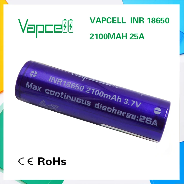 1 шт. VAPCELL INR18650 2100 мАч литиевая 3 7 В перезаряжаемая батарея непрерывная 25А