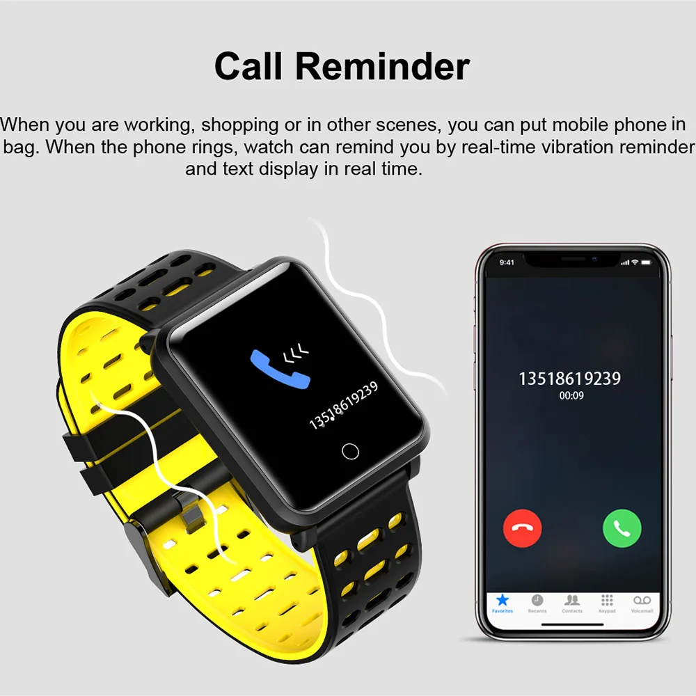 Смарт-часы Bluetooth водонепроницаемые IP68 N88 монитор сердечного ритма кровяного