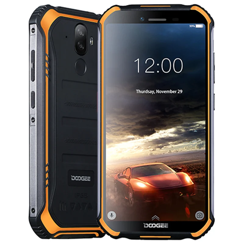 Orange 3GB 32GB DOOGEE S40 4G смартфон IP68/IP69K водонепроницаемый 5,5 дюймов MT6739 3 ГБ 32 ГБ 4650 мАч 8 Мп Android 9,0 NFC мобильный телефон для распознавания лица - Цвет: Orange 3GB 32GB
