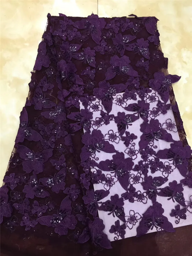 

luxury JRB-3260 Nigerian Laces 3d bufftterfly flower High Quality Tulle Mesh French Embroidered Lace fabric