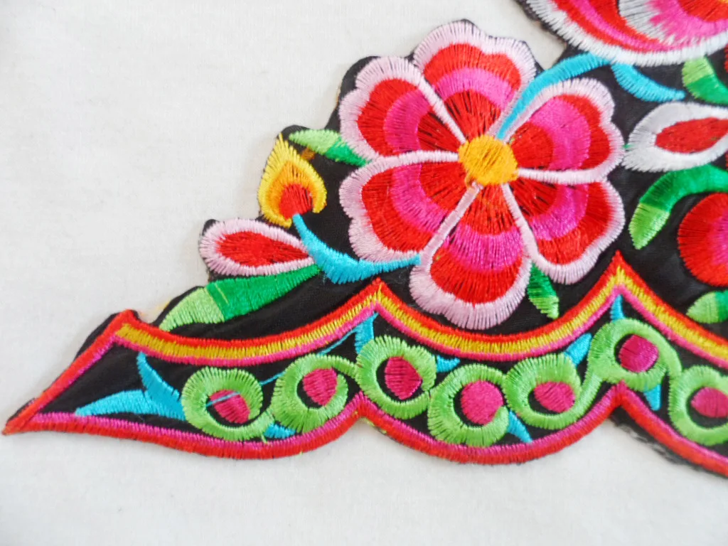 Китайские элементы вышитый цветок патчи для одежды платье ткань железа на патч