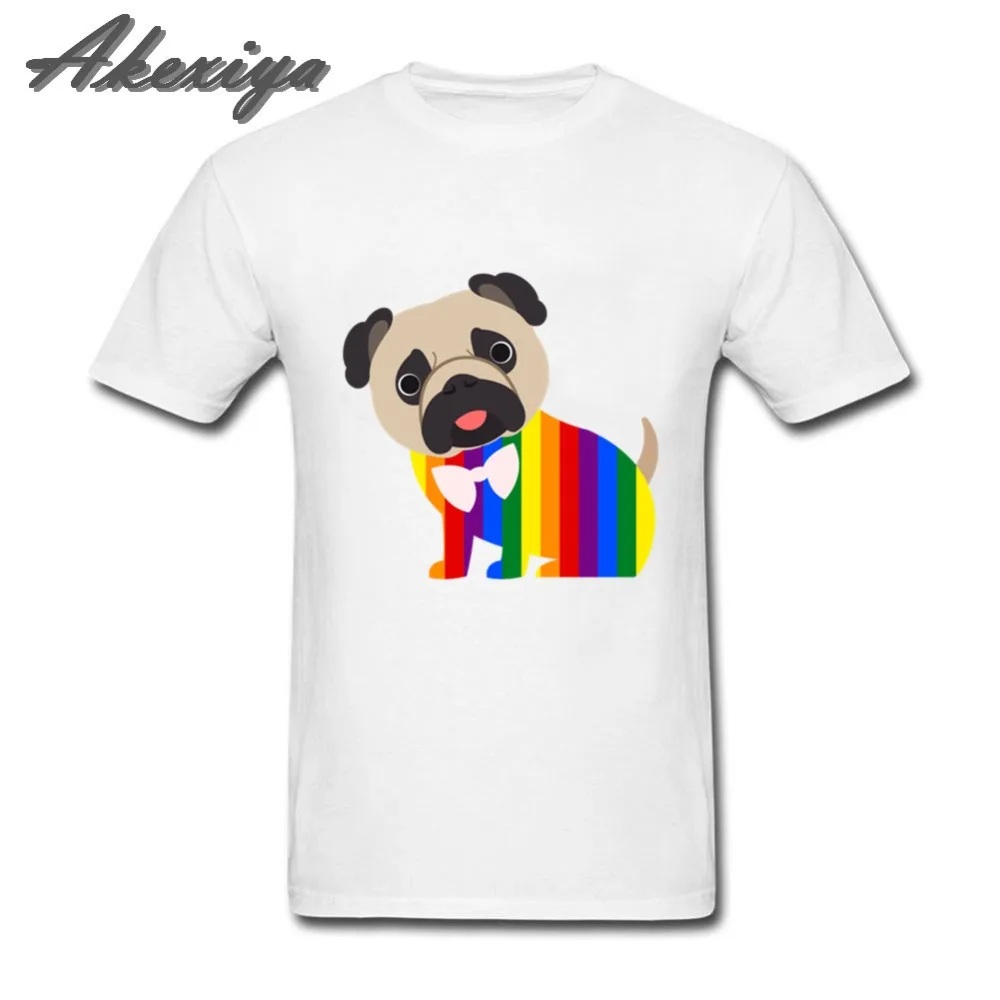 

Trendy Pop Gay Pride Pug tee shirt homme Mens Custom Print T-shirt Cartoon Unique Apparel Short Sleeve Creative Design Tshirt