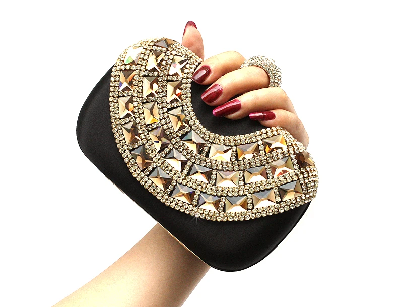 2016 High Quality Apricot Ladies Zircon Wedding Evening Bag Clutch handbag Bride Party Purse Mini Makeup Mujere Bolso 12026# | Багаж и