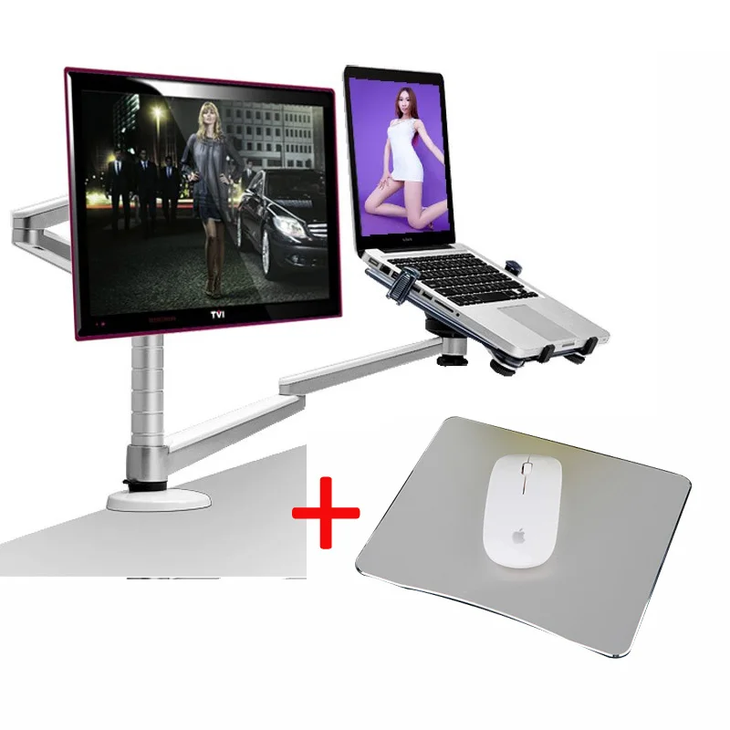 OA-7X мультимедийный настольный двойной кронштейн 25 дюймов ЖК-дисплей Monior держатель+ подставка для ноутбука стол полный движения двойной монитор крепление Arm Stand - Цвет: with mouse pad