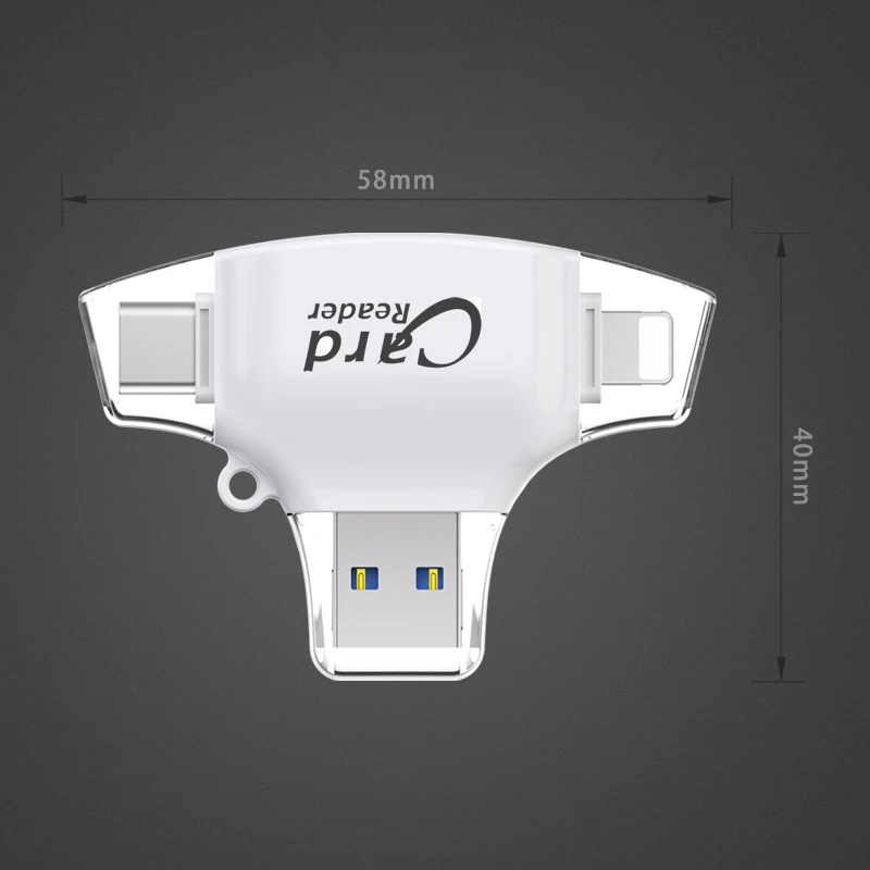 Многофункциональный Micro SD кард-ридер 4 в 1 тип-c OTG карта памяти для камеры TF карта Micro USB SD адаптер для iPhone iPad samsung Hu