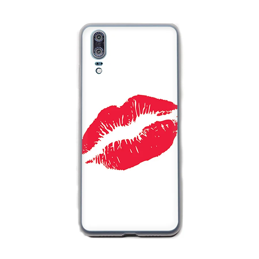 Чехол для телефона сексуальная девушка красные губы для huawei Y5 Y6 II Y7 Y9 Prime крышка