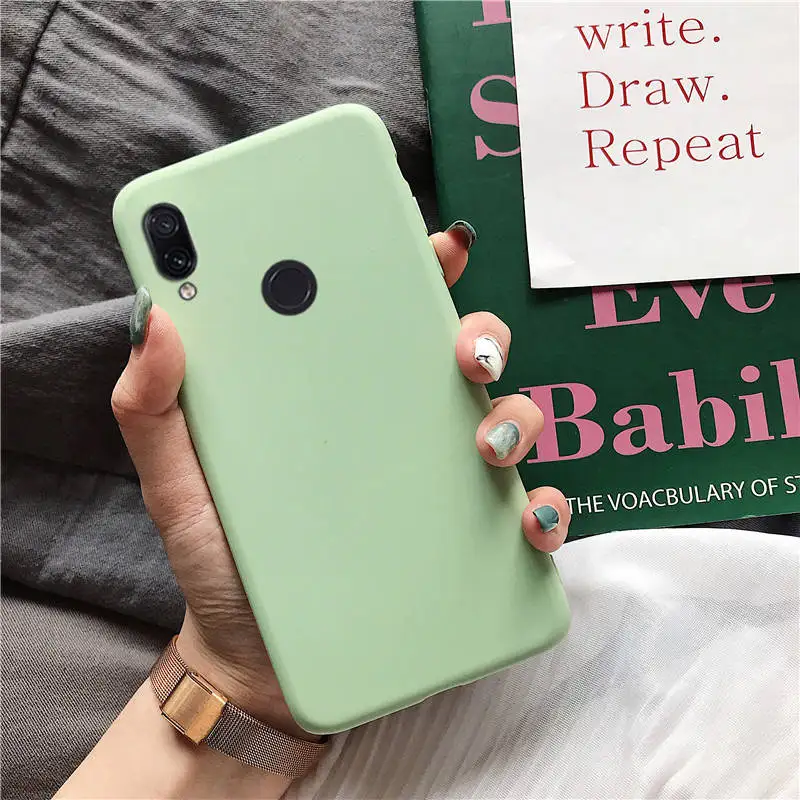 green Матовый Силиконовый чехол для телефона huawei honor play 8x max 8A 8C view 20 v20 8 9 10 lite 7x7 s 7a 7c pro v10 карамельный цвет - Цвет: green