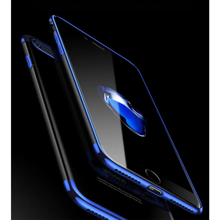 Plating TPU Case For iphone7 Luxury iPhone X Transparent Silicone Glitter Cover 7 8 6 6S Plus Phone Cases |